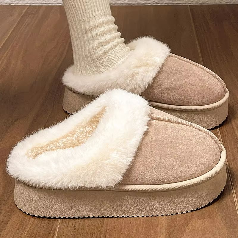 CozyStep Women's Plush Warm Platform Slippers – Indoor & Outdoor Non-Slip Comfort