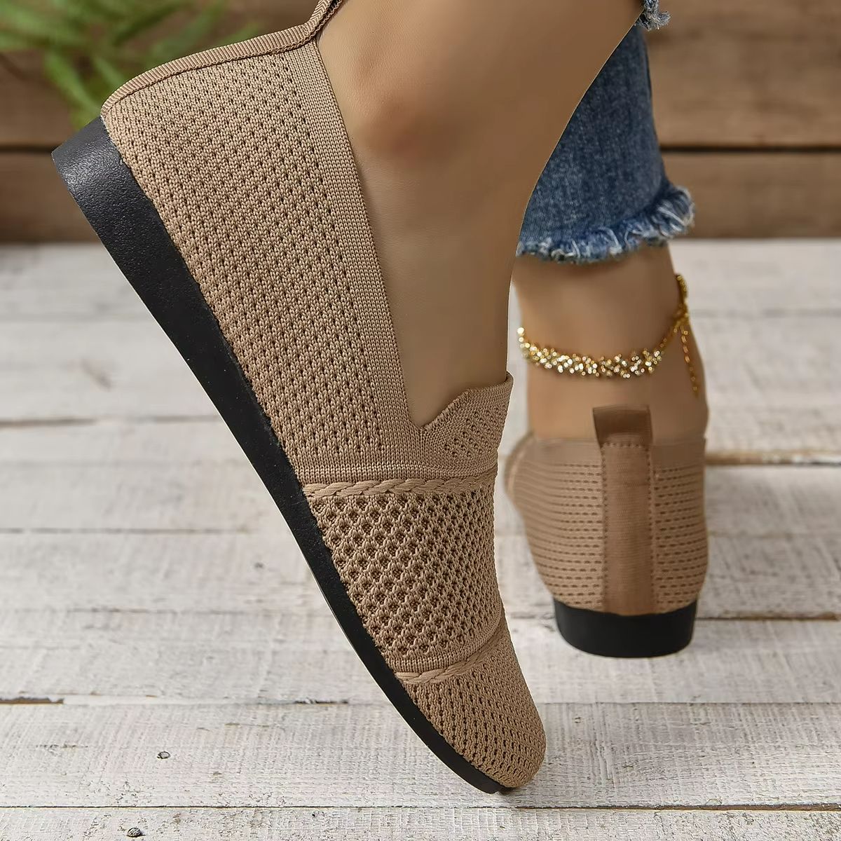 Summer Breeze Mesh Square Toe Flats  Breathable Hollow Out Womens Shoes For AllDay Comfort 3