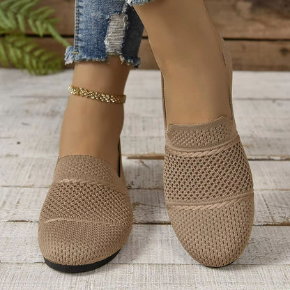 Summer Breeze Mesh Square Toe Flats  Breathable Hollow Out Womens Shoes For AllDay Comfort 6