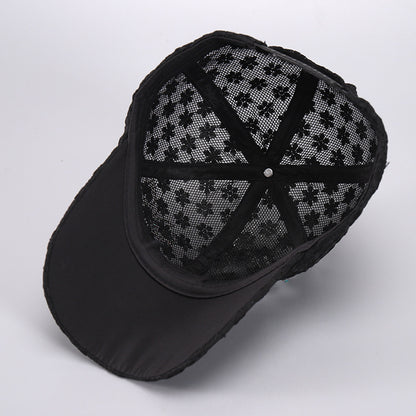 Versatile For Summer New Washed Hat Women New Baseball Cap With Diamond Inlaid Denim Duckbill Hat S 1