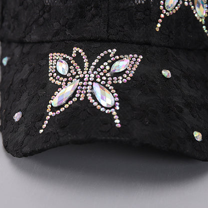 Versatile For Summer New Washed Hat Women New Baseball Cap With Diamond Inlaid Denim Duckbill Hat S 5