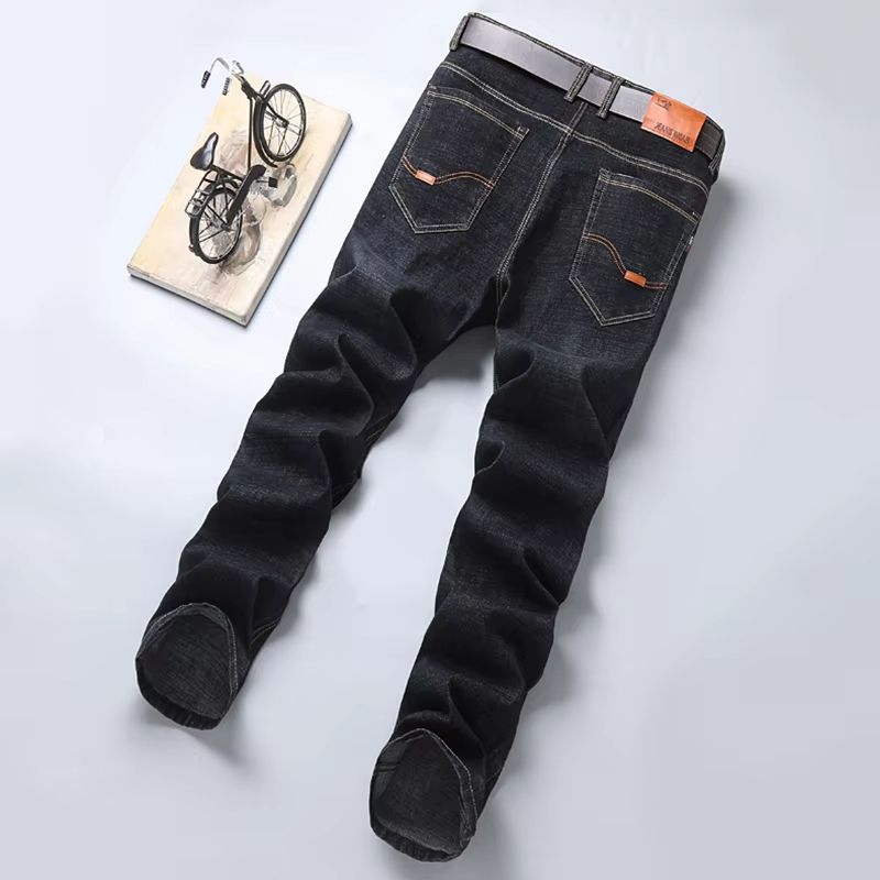 Mens Light Luxury Stretch Slim Fit Pants  Soft Business Casual Denim Trousers 4