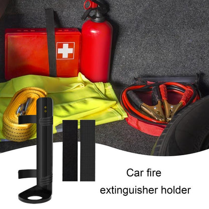 Universal Car Fire Extinguisher Mount, Dual Purpose Home, Auto Bracket with Velcro, Adhesive Tape for Secure Trunk Rack