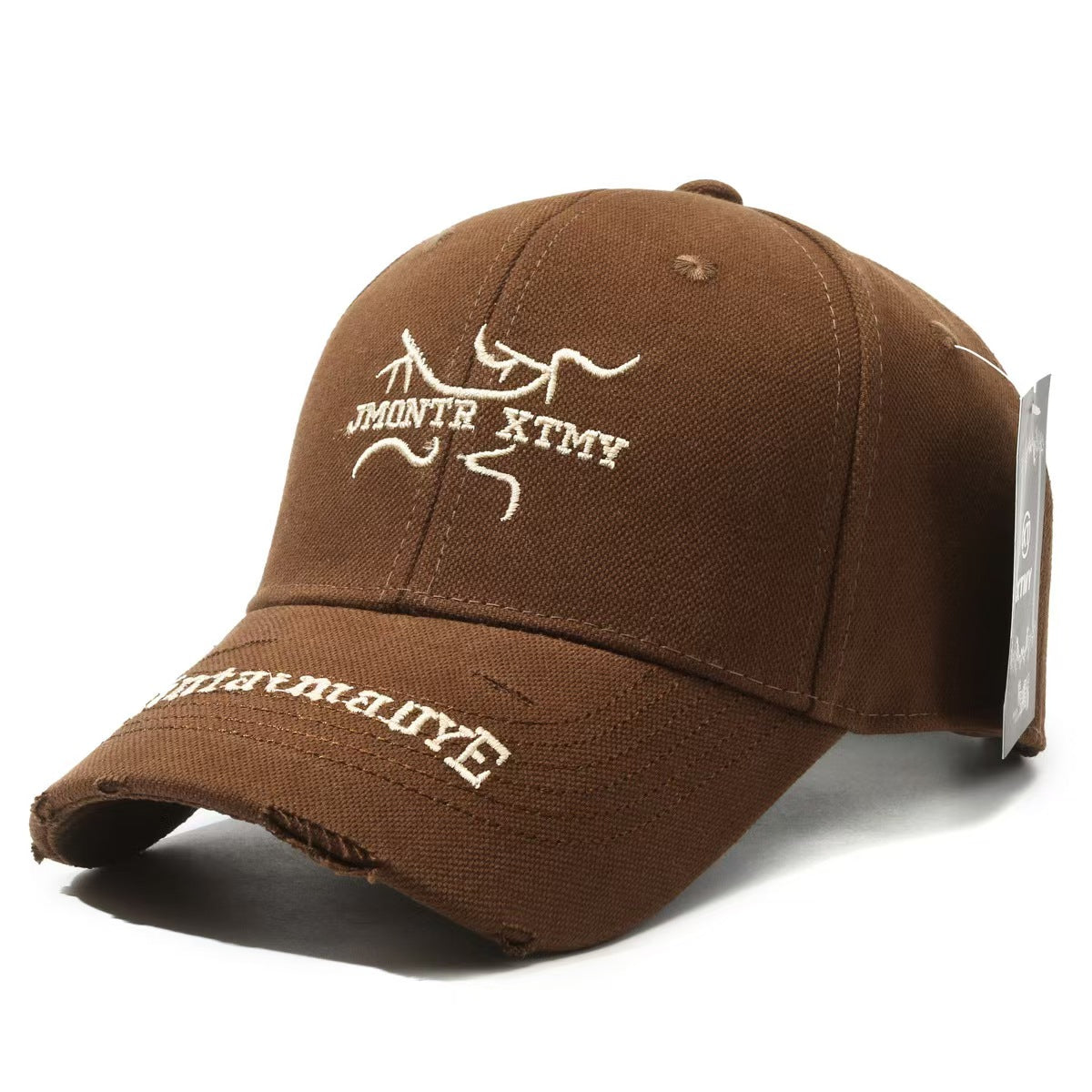 Vintage Street Style Baseball Cap, Retro Embroidered Distressed Hat, Cool Rebellious Aesthetic Fashion Accessory