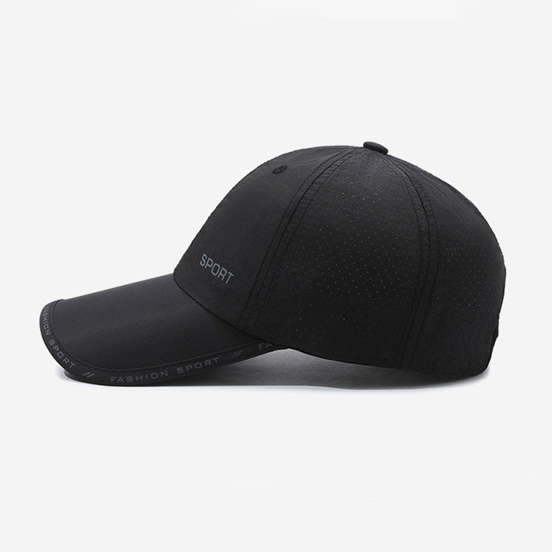 Sunscreen Breathable Quick Drying Solid Baseball Cap, Adjustable Outdoor Sports Hat for Cycling, Hiking, Fishing, Men