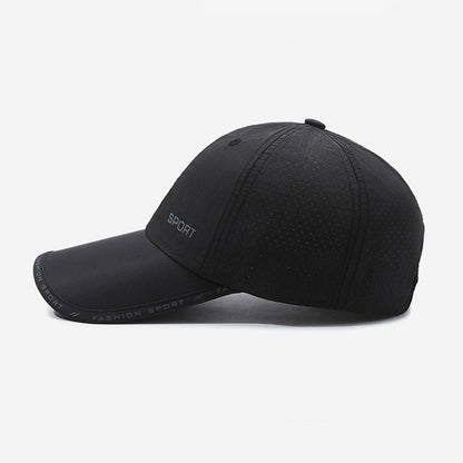 Sunscreen Breathable Quick Drying Solid Baseball Cap, Adjustable Outdoor Sports Hat for Cycling, Hiking, Fishing, Men