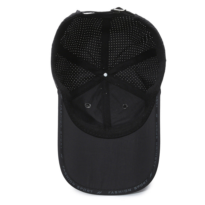 Sunscreen Breathable Quick Drying Solid Baseball Cap, Adjustable Outdoor Sports Hat for Cycling, Hiking, Fishing, Men