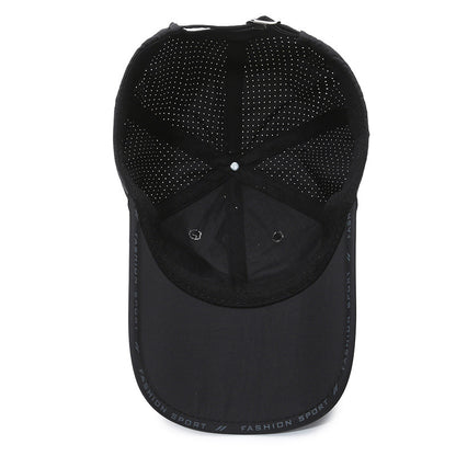 Sunscreen Breathable Quick Drying Solid Baseball Cap, Adjustable Outdoor Sports Hat for Cycling, Hiking, Fishing, Men