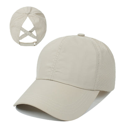 Women High Ponytail Baseball Cap Outdoor Sports, Breathable Mesh, Light Quick Dry Sun Protection Hat