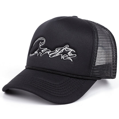 Best-Selling Embroidered Sun Hats, Versatile Breathable Baseball Caps, Couple Net Hats, Outdoor Adjustable Truck Hats