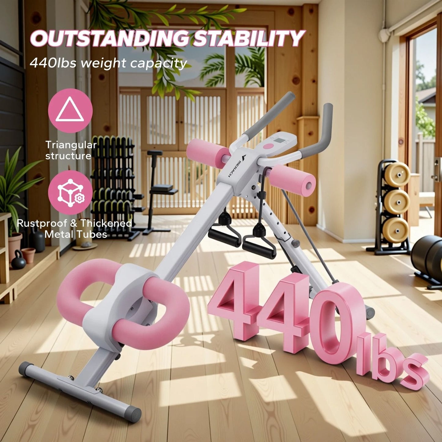 Adjustable Foldable Core Ab Trainer With Knee Support 2