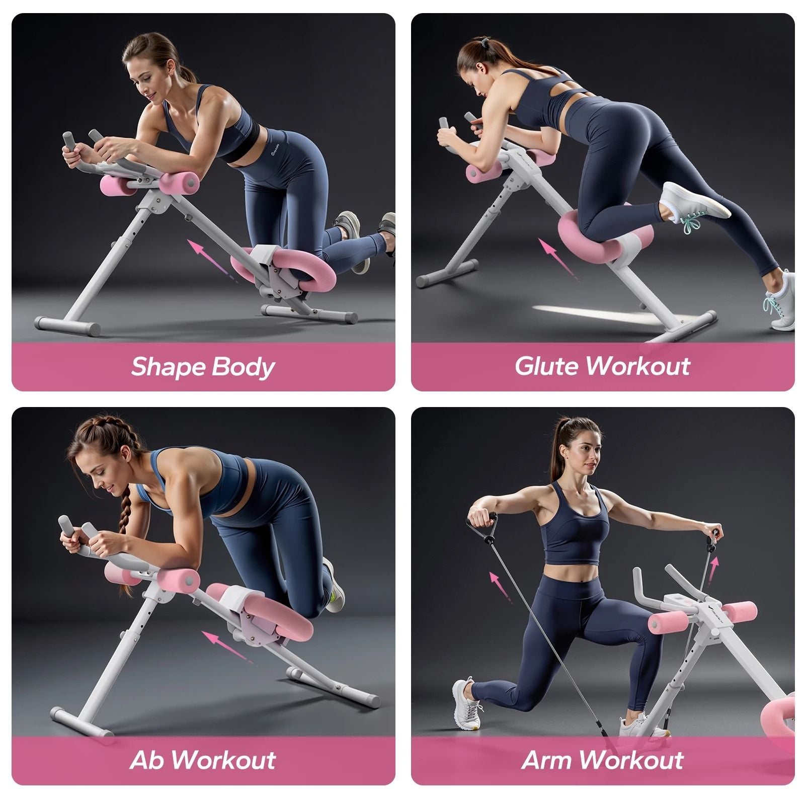 Adjustable Foldable Core Ab Trainer With Knee Support 3