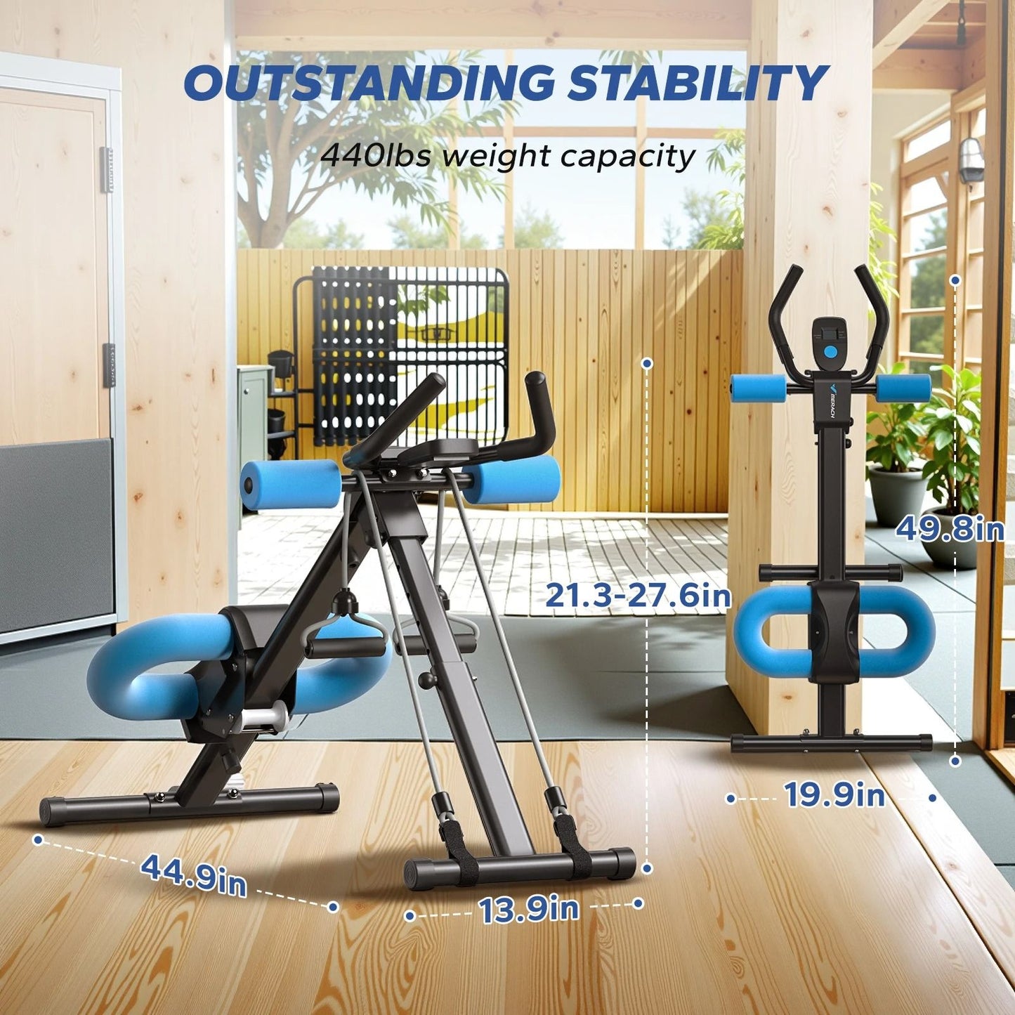 Adjustable Foldable Core Ab Trainer With Knee Support 5