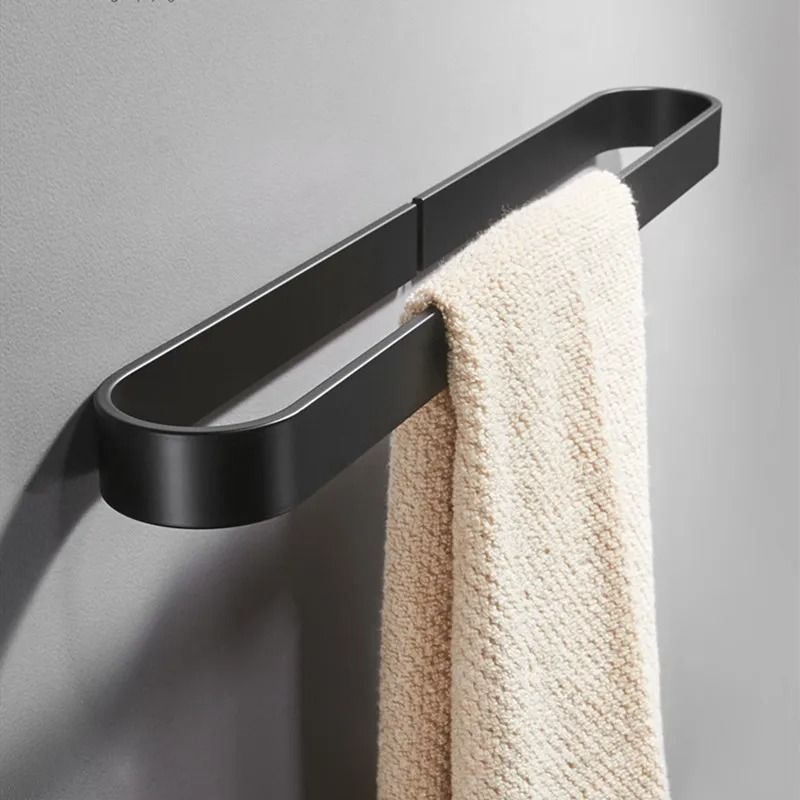 Nail Free Black Aluminum U Pattern Towel Rack