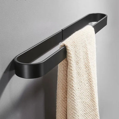 Nail Free Black Aluminum U Pattern Towel Rack