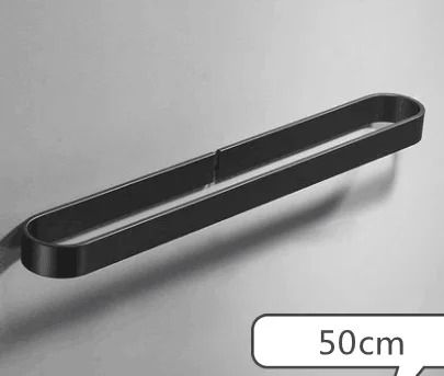 Nail Free Black Aluminum U Pattern Towel Rack 7