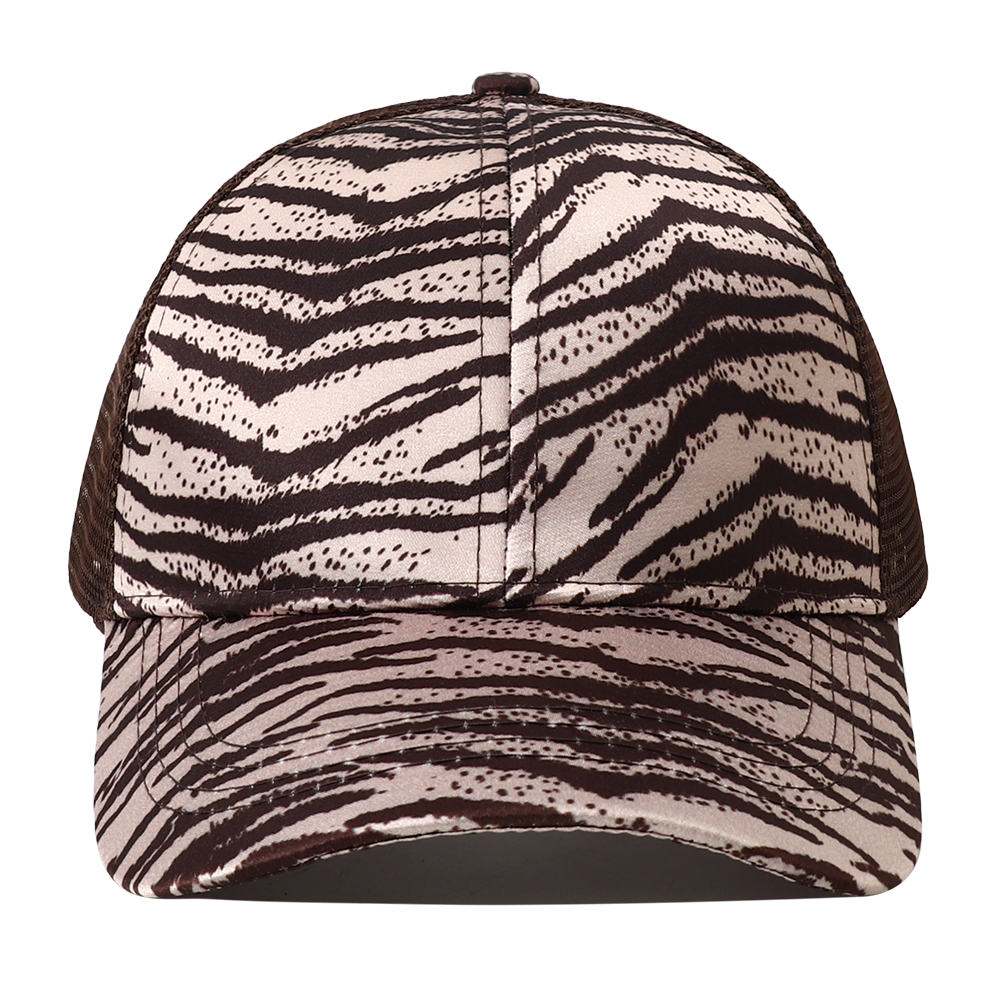 Breathable Mesh Baseball Cap for Women, Leopard Print Snapback Hat, High Ponytail Summer Trucker Sunhat Female Style