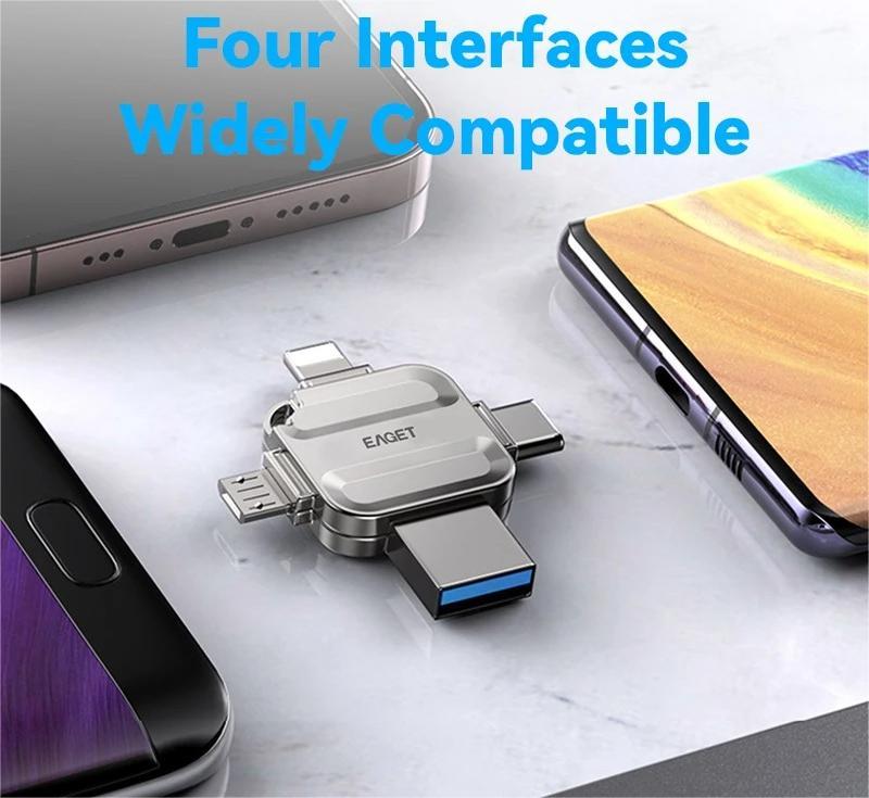 4 In 1 USB Flash Drive With Type C Micro And Lightning Ports 1