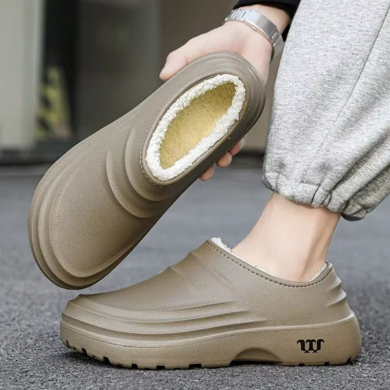 Mens Waterproof Winter Cotton Slippers  Warm SlipOn Indoor  Outdoor Comfort 3
