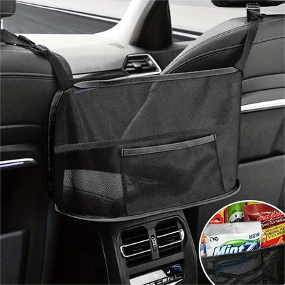 1pc Spacious Car Seat Mesh Bag For Dogs  Pets  Convenient Handbag Purse Clip Organizer With Back Se 1