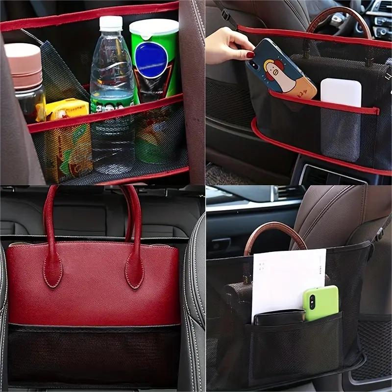 1pc Spacious Car Seat Mesh Bag For Dogs  Pets  Convenient Handbag Purse Clip Organizer With Back Se 2