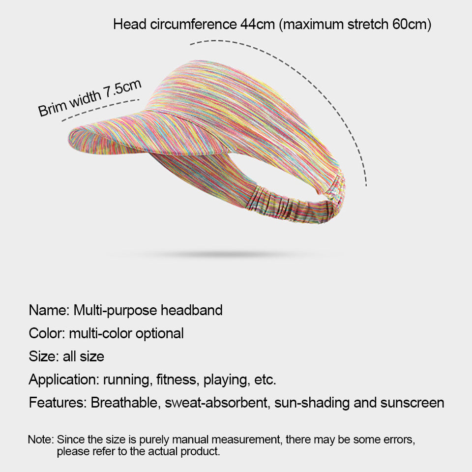 Unisex Sports Headband Hollow Hat, Summer Sunshade Sunscreen Breathable Sweatproof Cycling Running Baseball Cap Outdoor