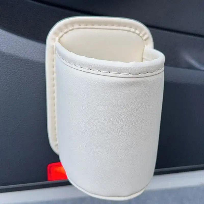 Leather Car Door Cup Holder, Automotive Drink Rack, Storage Bin Organizer for Back Seat Interior Accessories