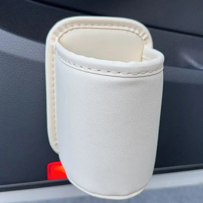 Leather Car Door Cup Holder, Automotive Drink Rack, Storage Bin Organizer for Back Seat Interior Accessories