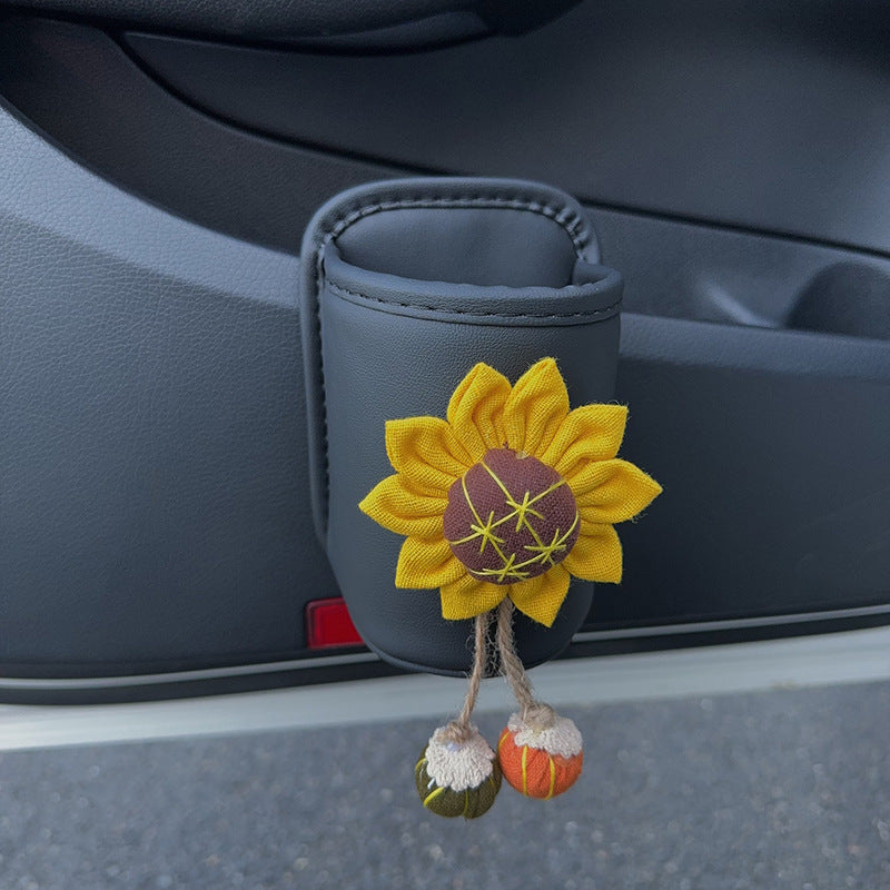 Leather Car Door Cup Holder, Automotive Drink Rack, Storage Bin Organizer for Back Seat Interior Accessories