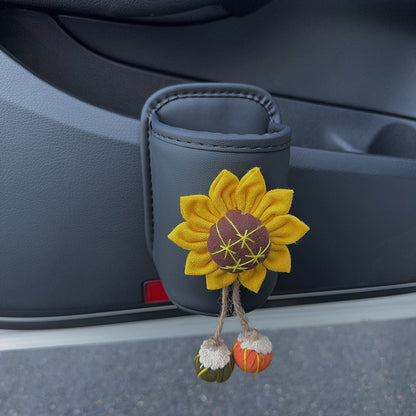 Leather Car Door Cup Holder, Automotive Drink Rack, Storage Bin Organizer for Back Seat Interior Accessories