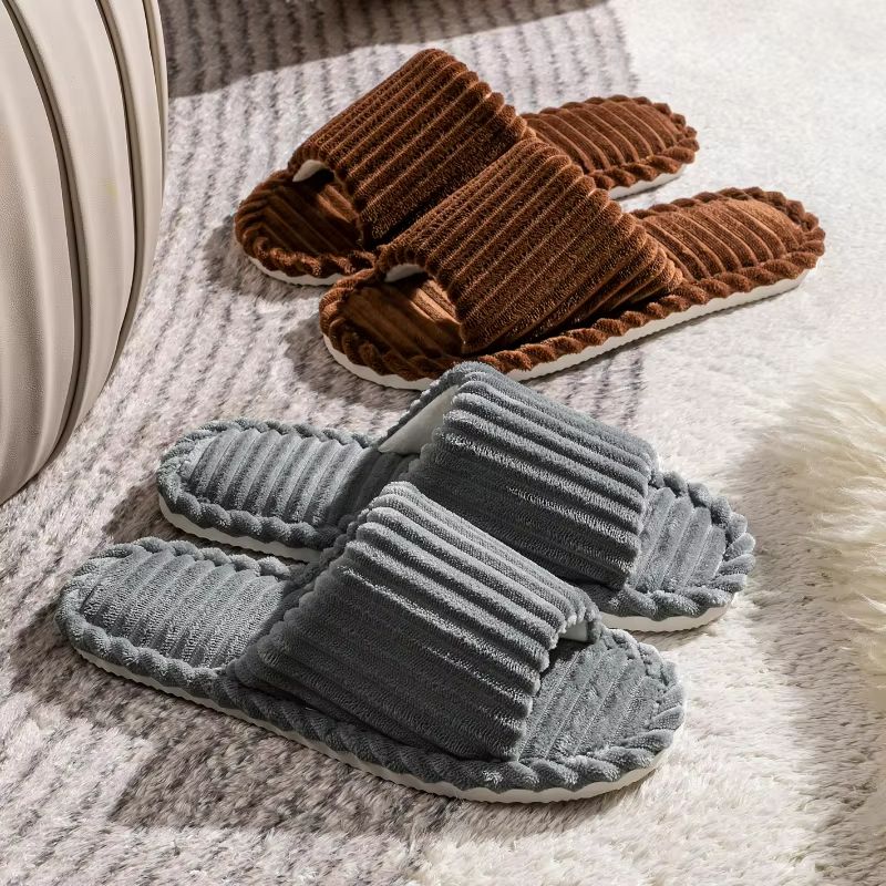 Mens OpenToe Indoor Slippers  Breathable AntiSlip Comfort For All Seasons 3