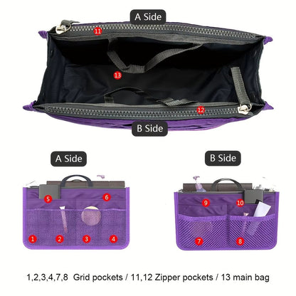 Multifunctional Double Zipper Large Capacity Storage Bag – Travel Makeup & Toiletry Organizer