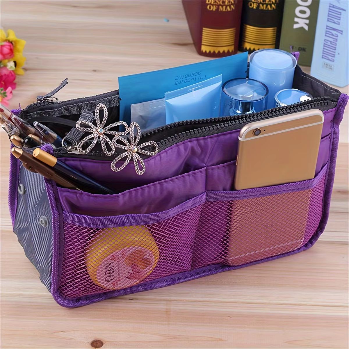 Multifunctional Double Zipper Large Capacity Storage Bag – Travel Makeup & Toiletry Organizer