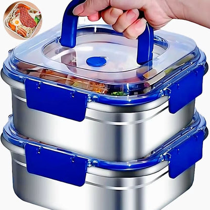 Stainless Steel Sealed Lunch & Storage Box – Portable Fresh-Keeping Container for Home, Travel & Camping