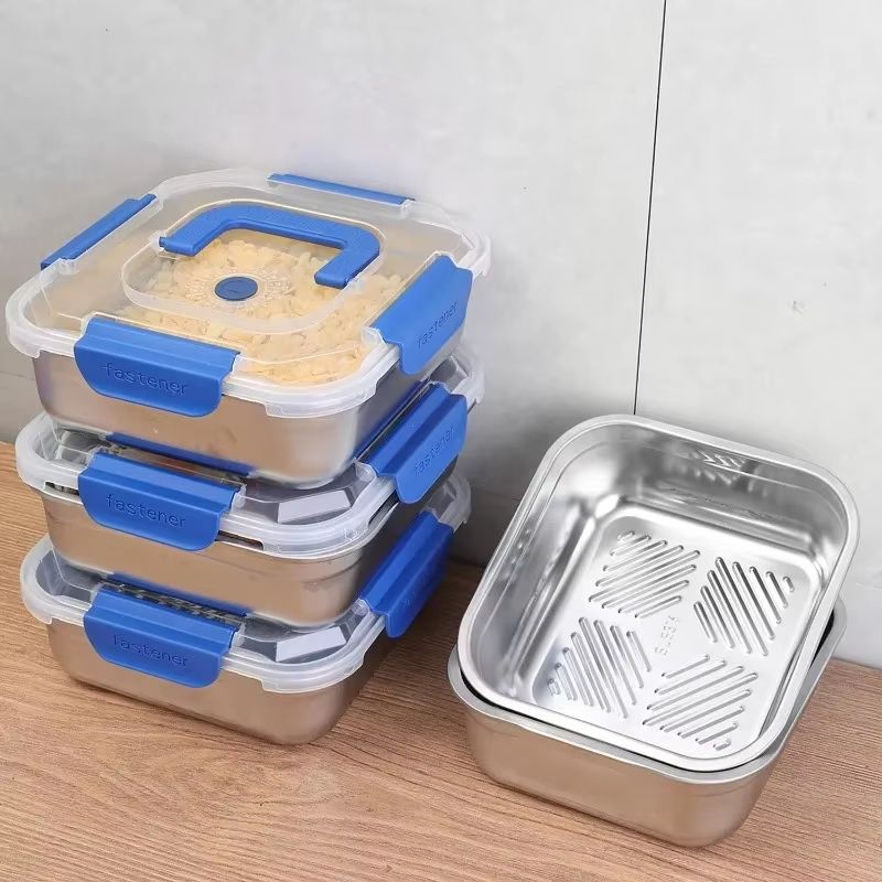 Stainless Steel Sealed Lunch  Storage Box  Portable FreshKeeping Container For Home Travel  Camping 5