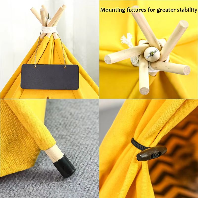 Pet Teepee Bed Tent With Thick Cushion  Portable Indoor House For Small Dogs Cats  Rabbits 5