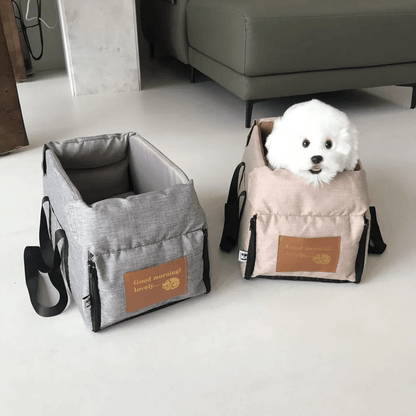 PawRide Portable Dog Car Seat Bed with Safety Harness