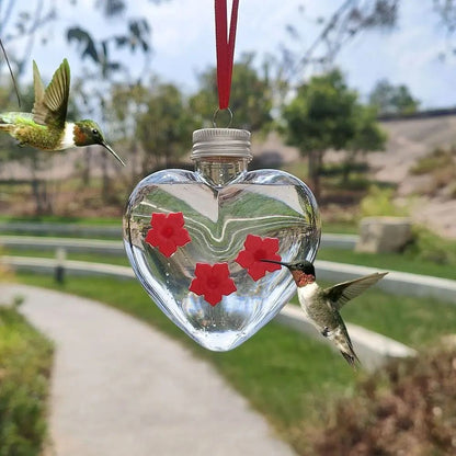 Leak Proof PET Hummingbird Feeder With 3 Flower Ports  Spherical Or Heart Shape 1
