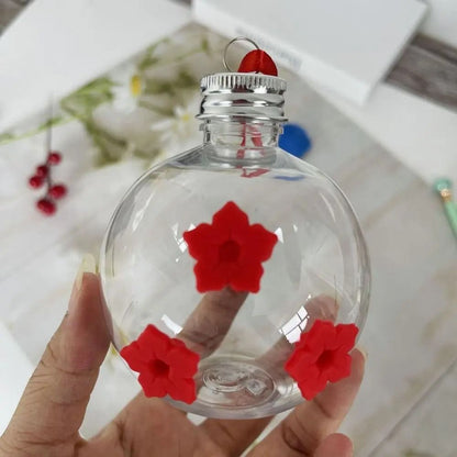 Leak Proof PET Hummingbird Feeder With 3 Flower Ports  Spherical Or Heart Shape 4