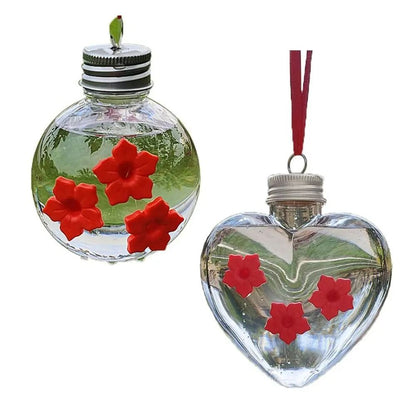 Leak Proof PET Hummingbird Feeder With 3 Flower Ports  Spherical Or Heart Shape 5