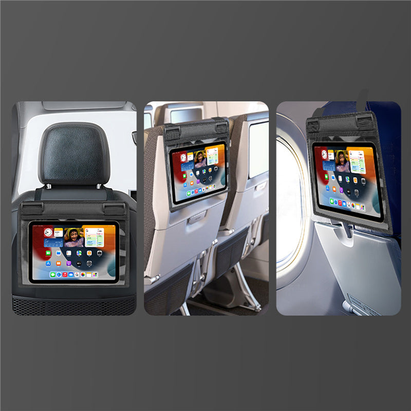 Universal Car Tablet Hanging Bag, Rear Seat Headrest Storage Organizer for High-Speed Rail Travel