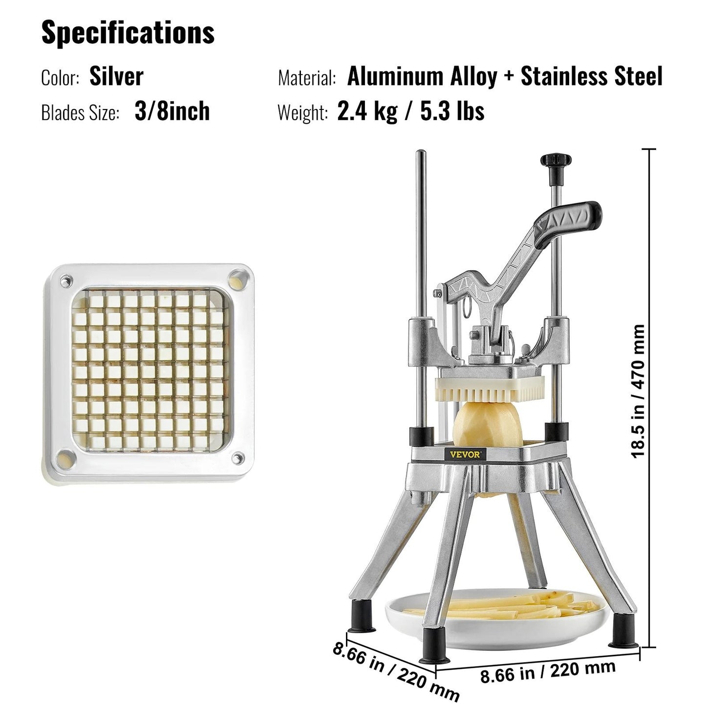 Heavy Duty Commercial Vegetable And Fruit Dicer  Stainless Steel Professional Cutter For Fries Onio 7
