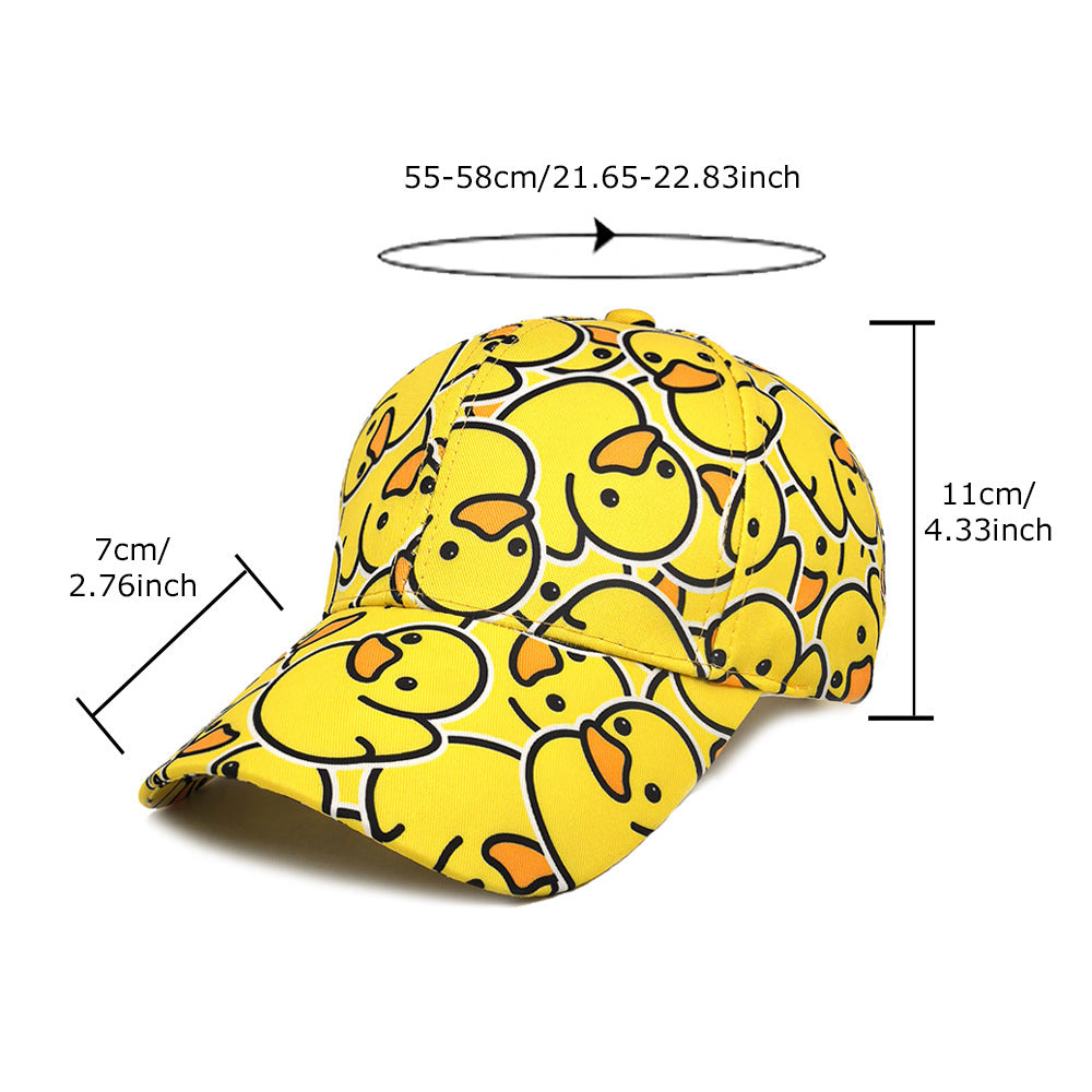 Unisex Cartoon Duck Print Baseball Hat, Lightweight Spring Summer Soft Cap, Fashion Duck Tongue Hat for Men and Women
