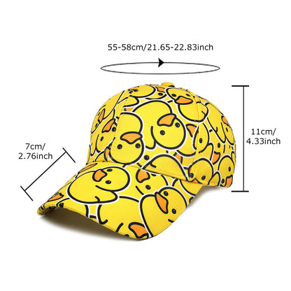 Unisex Cartoon Duck Print Baseball Hat, Lightweight Spring Summer Soft Cap, Fashion Duck Tongue Hat for Men and Women