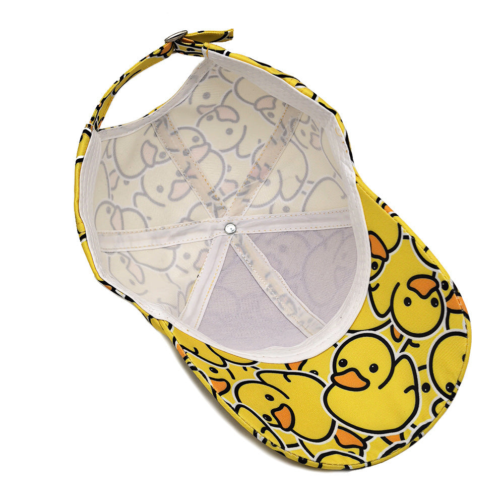 Unisex Cartoon Duck Print Baseball Hat, Lightweight Spring Summer Soft Cap, Fashion Duck Tongue Hat for Men and Women