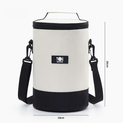 Circular Oxford Thermal Lunch Tote  Insulated Round Meal Bag With Aluminum Foil Lining For Office   6