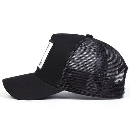 Spring Summer Outdoor Sunscreen Hat, Unisex Cartoon Rabbit Embroidery Baseball Net Caps, Adjustable Casual Trucker Hats