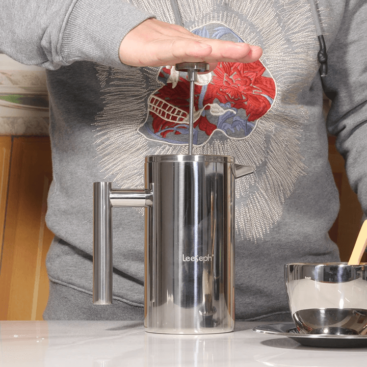 BrewMaster Double Wall Stainless Steel French Press Coffee Maker 8