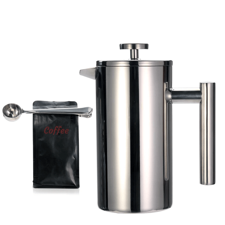 BrewMaster Double Wall Stainless Steel French Press Coffee Maker