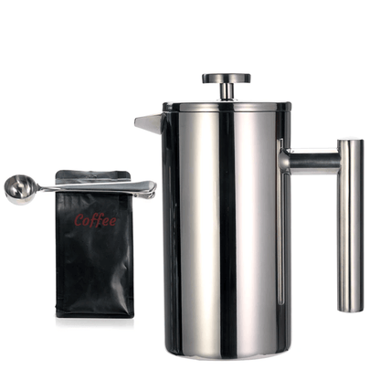 BrewMaster Double Wall Stainless Steel French Press Coffee Maker